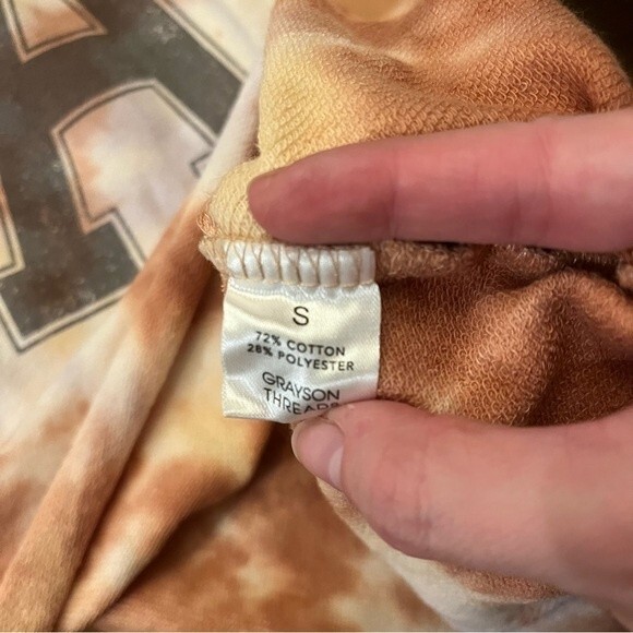 NWT Grayson Threads LA White & Orange Tie Dye Raglan Long Sleeve Pullover Size S - Picture 4 of 6